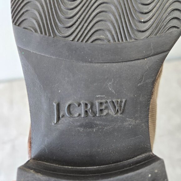 J Crew Ankle Boots 6 Brown Green Canvas Monk Strap Shoe Booties Grunge Lagenlook - Picture 9 of 13